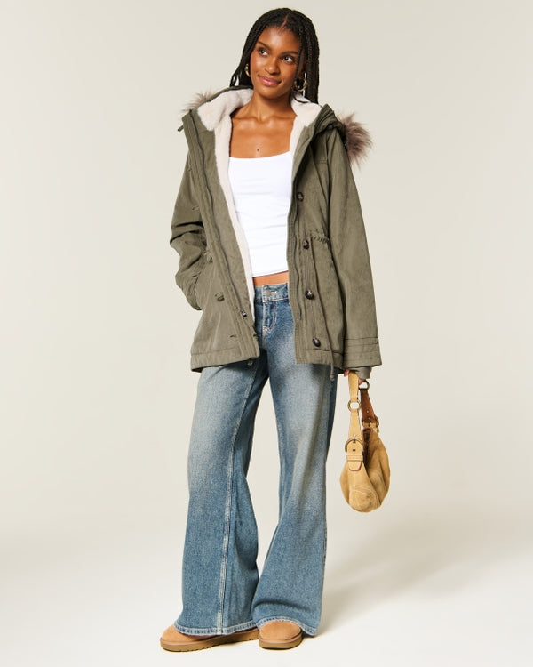 Hollister Faux Fur-Lined Parka