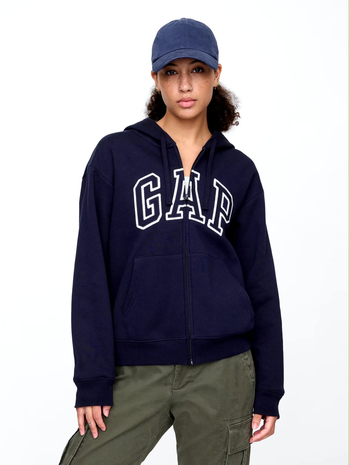 Relaxed Gap Logo Zip Hoodie