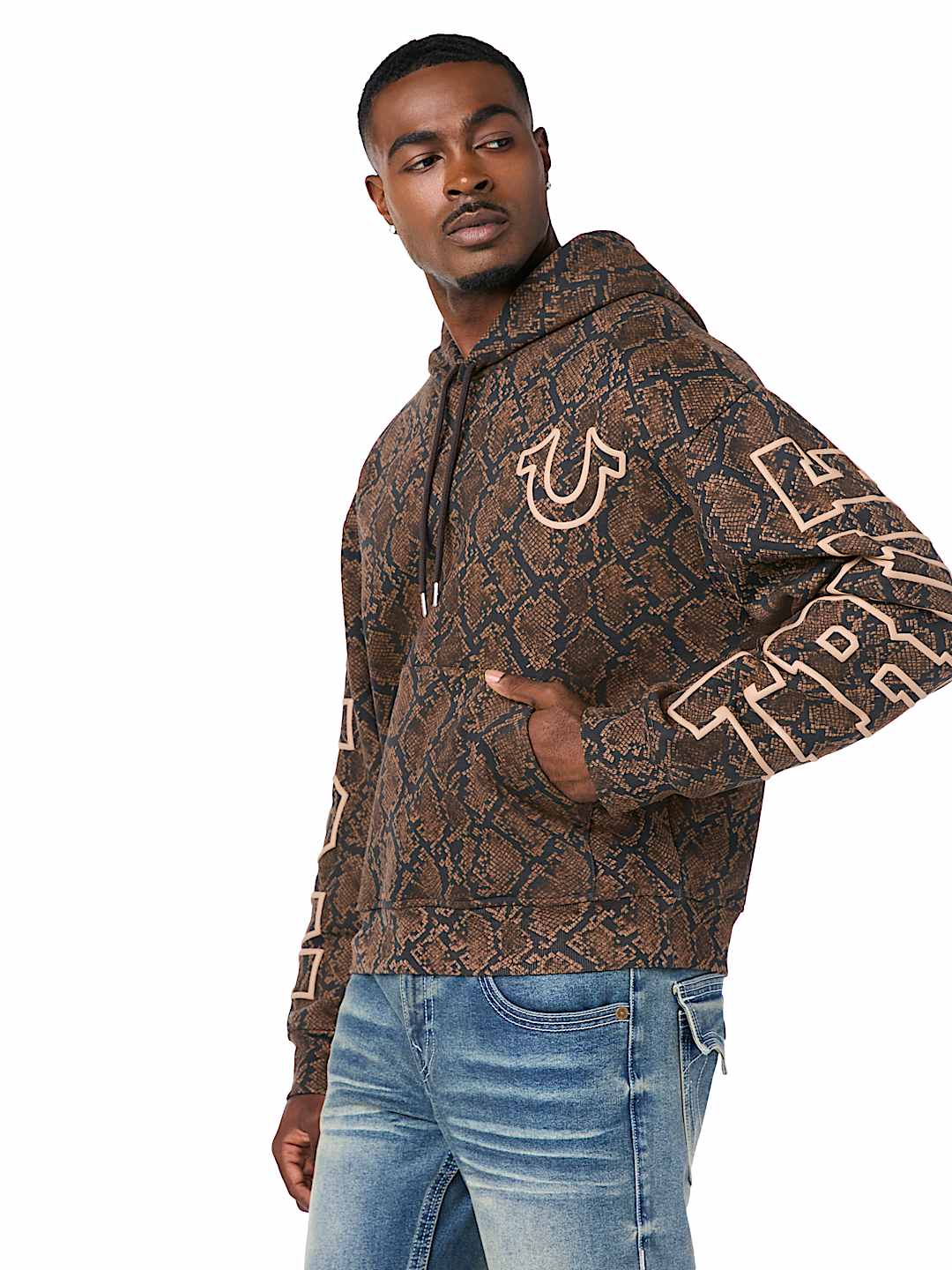 True Religion snakeskin boxy hoodie