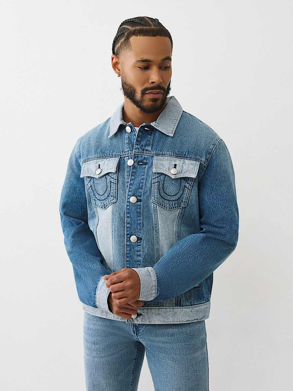 True Religion REWORKED DENIM TRUCKER JACKET