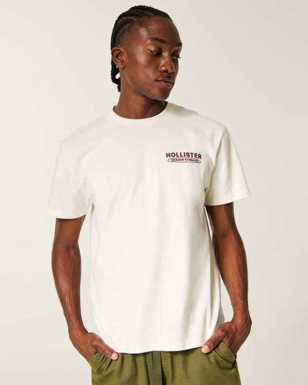 Hollister Boxy Heavyweight Logo Graphic Tee