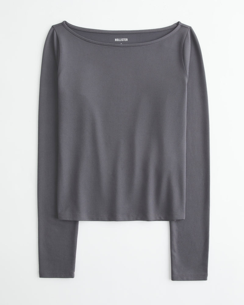 Hollister Soft Stretch Seamless Fabric Slash-Neck Top
