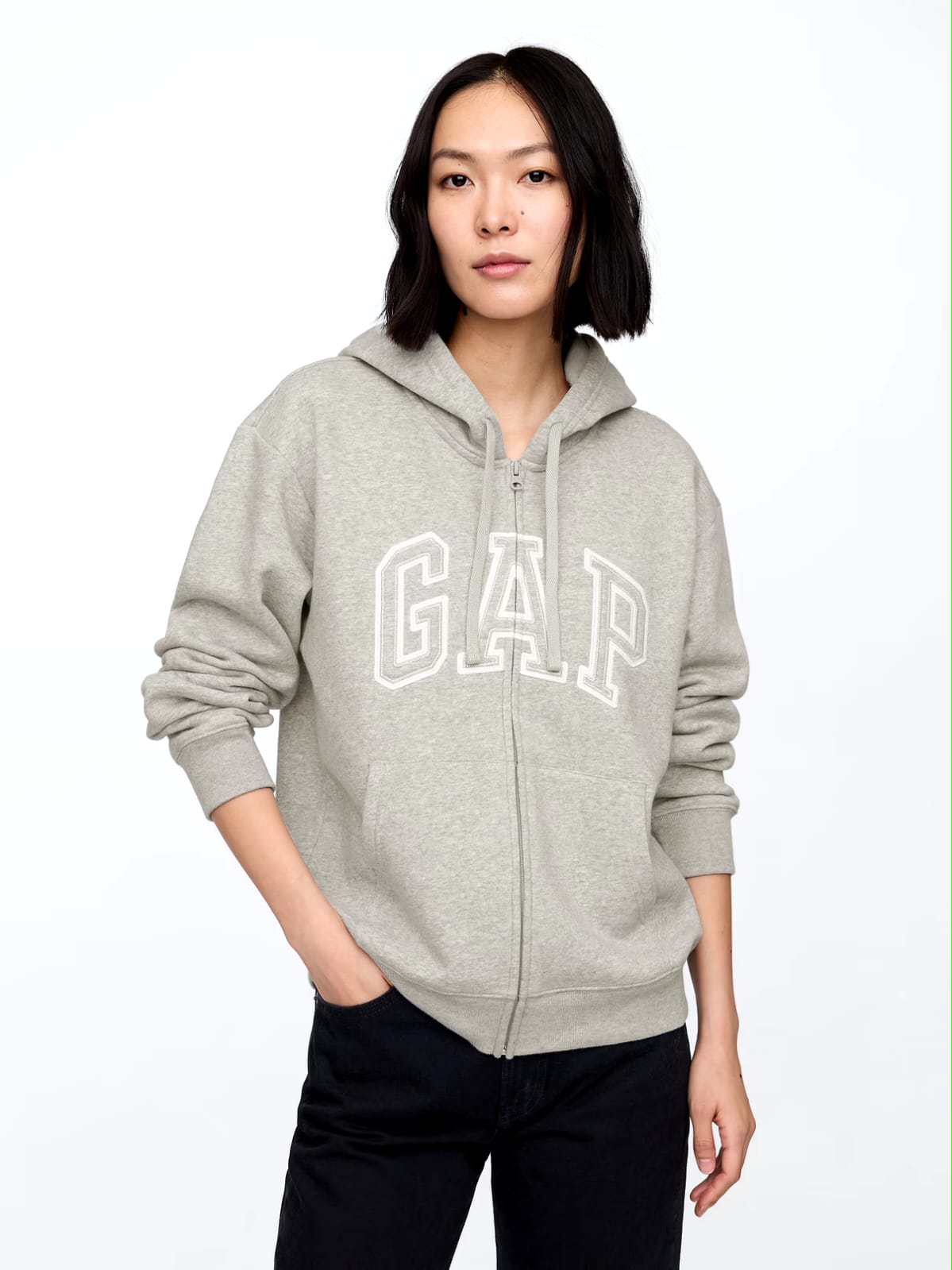 Relaxed Gap Logo Zip Hoodie