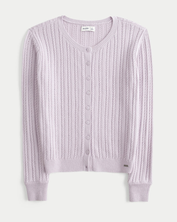 Hollister Textural Cable-Knit Cardigan