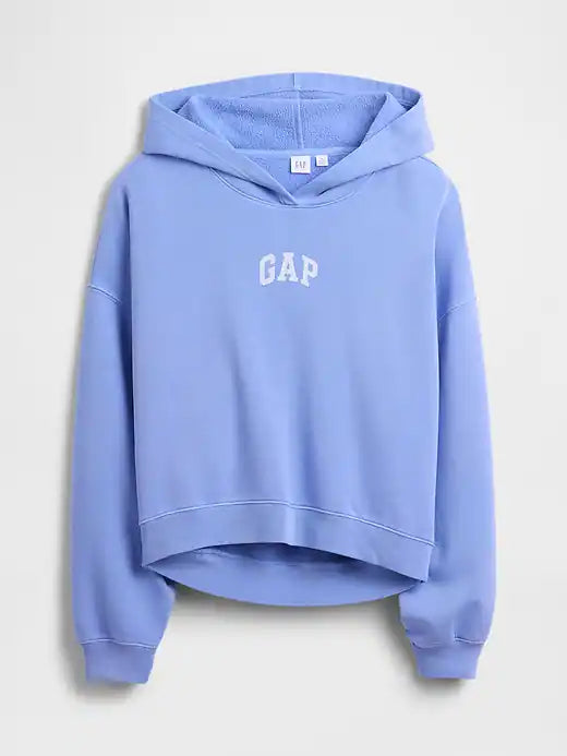 Gap Relaxed Mini-Logo Cropped Hoodie