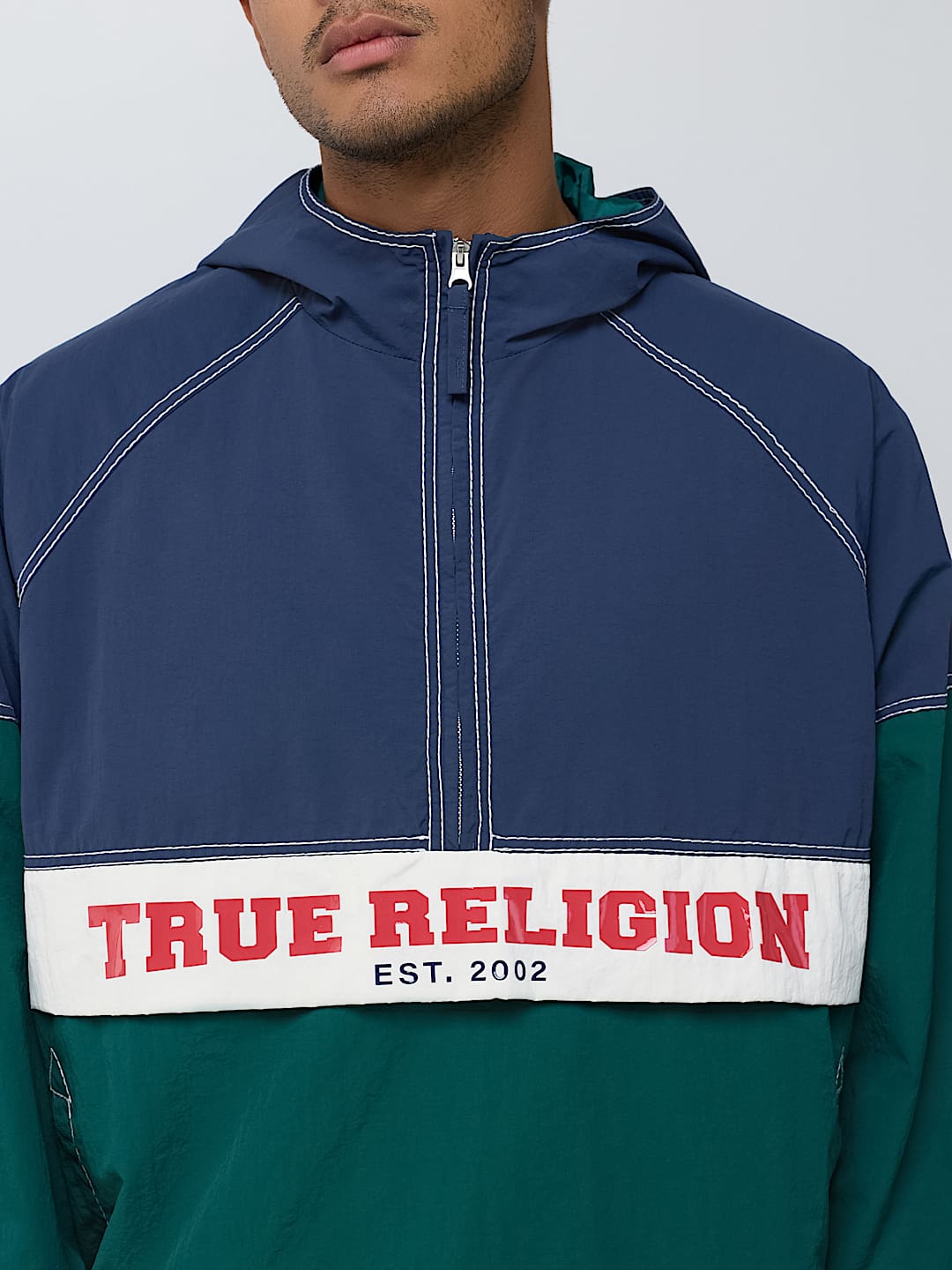 True Religion colorblock big t nylon anorak jacket