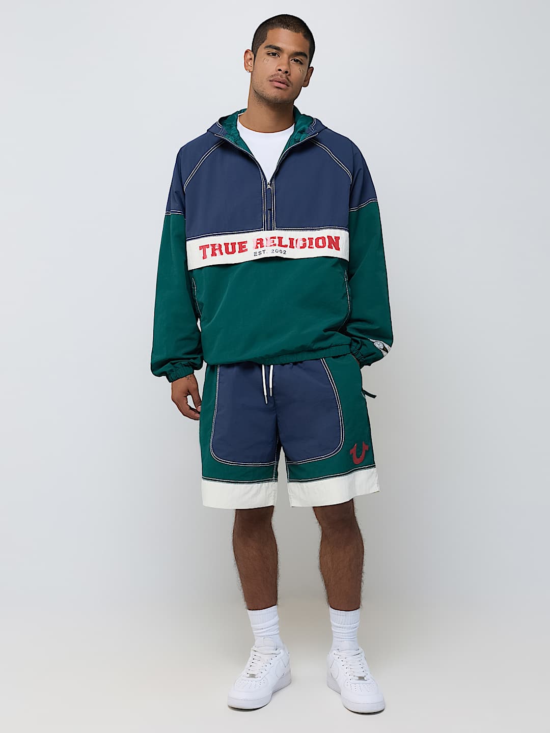 True Religion colorblock big t nylon anorak jacket