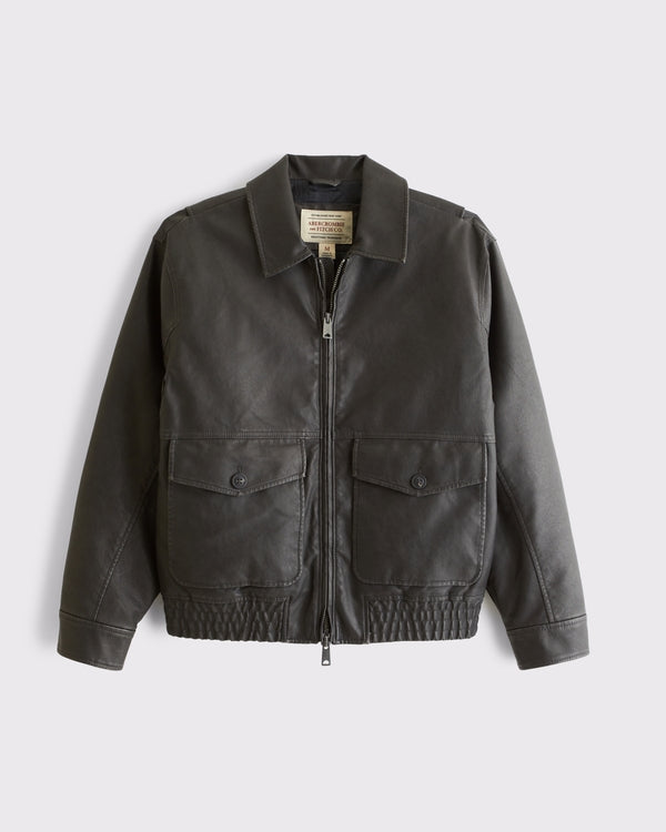 Abercrombie & Fitch Vegan Leather Bomber Jacket