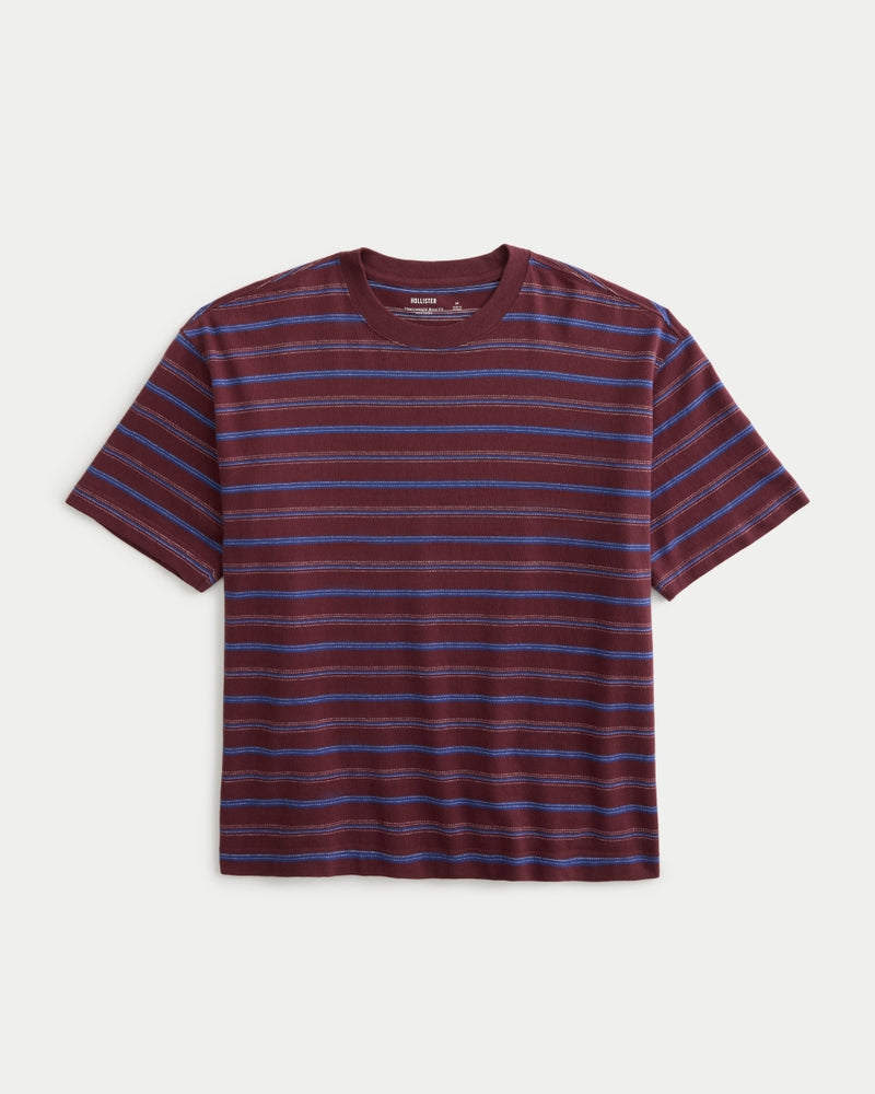 Hollister Boxy Heavyweight Striped Crew T-Shirt