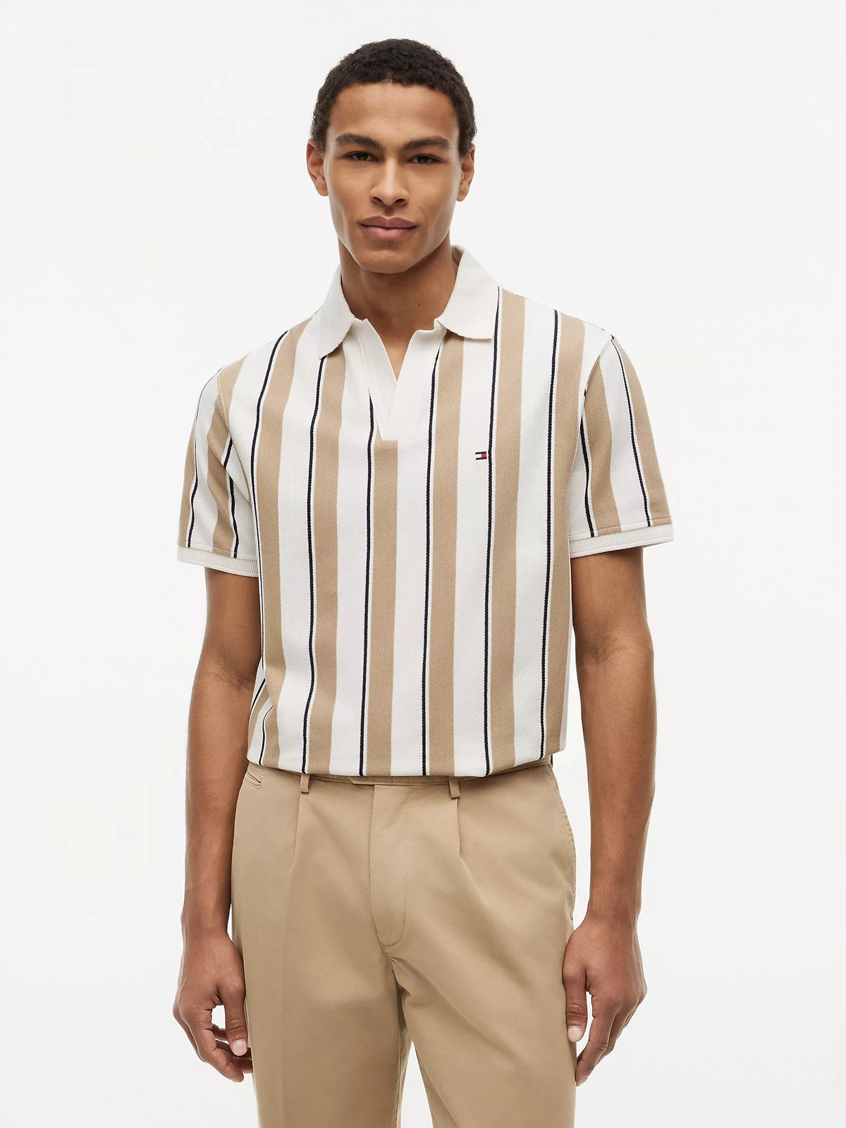 Tommy Hilfiger Classic Fit Open Placket Crepe Polo