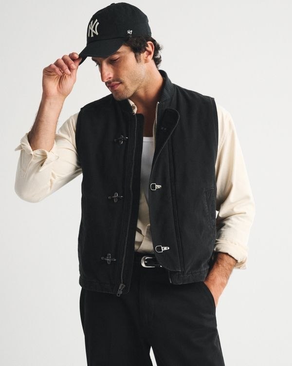 Abercrombie & Fitch 100% Cotton Fireman Clasp Workwear Vest
