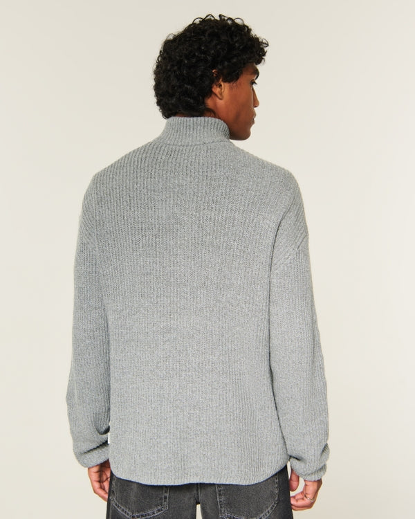 Hollister Boxy Heavyweight Washed Quarter-Zip Sweater
