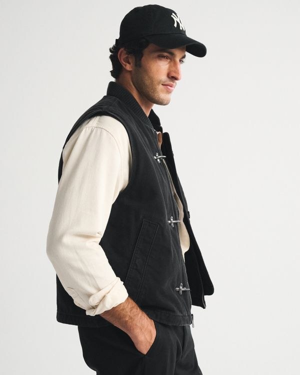 Abercrombie & Fitch 100% Cotton Fireman Clasp Workwear Vest