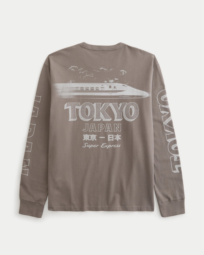 Hollister Relaxed Cotton Long-Sleeve Striped Tee