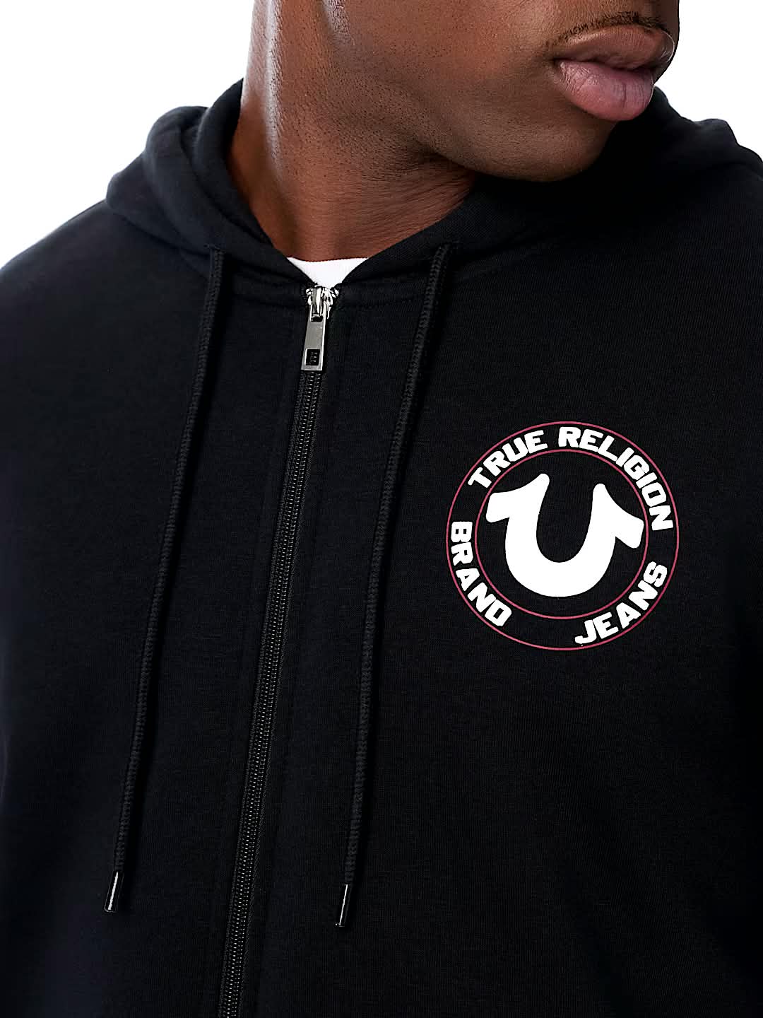 True Religion puff-print zip hoodie