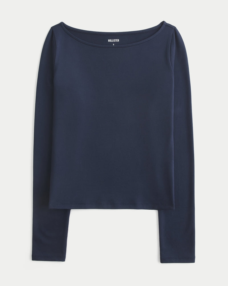 Hollister Soft Stretch Seamless Fabric Slash-Neck Top