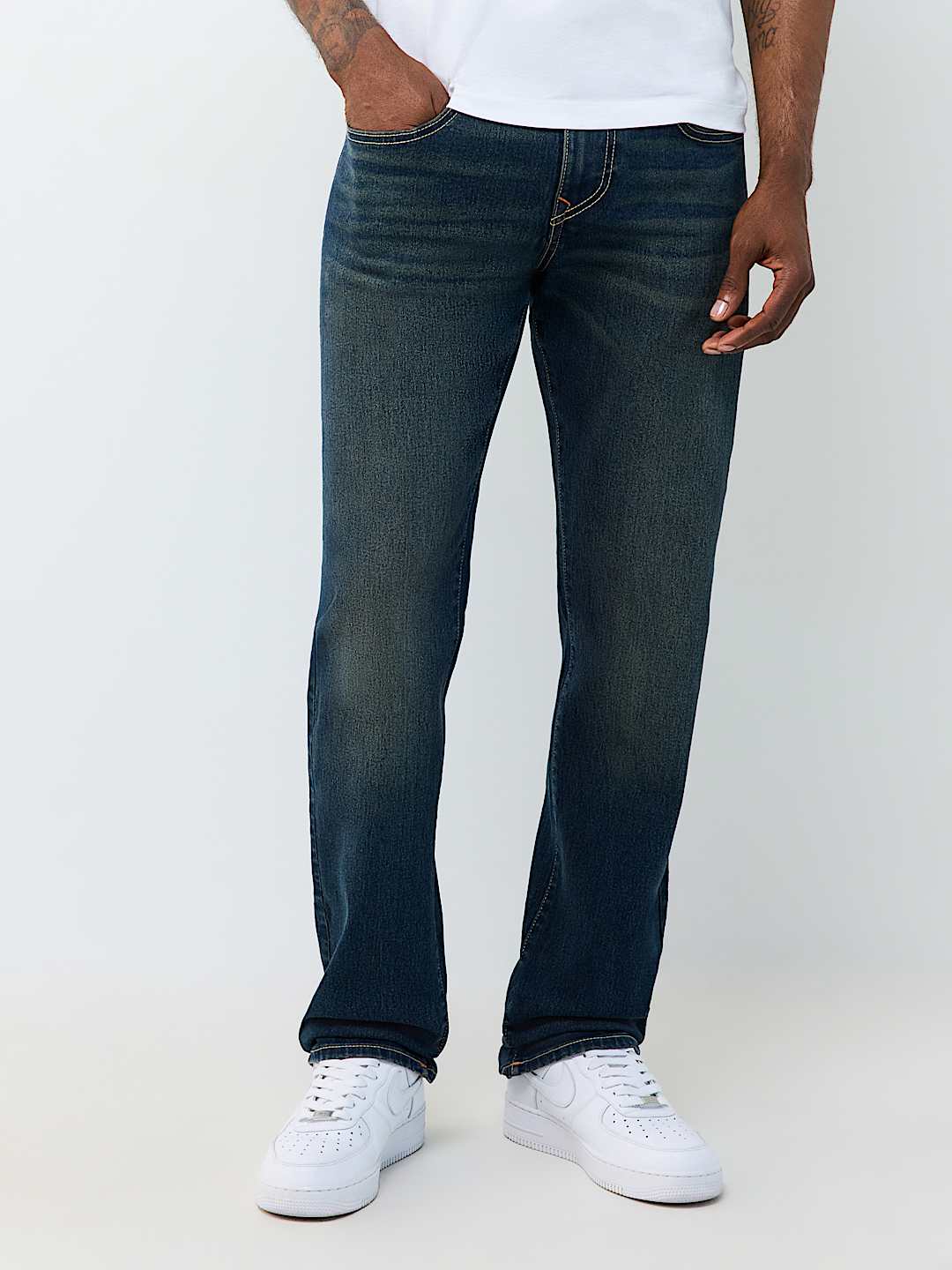 True Religion ricky ladder stitch straight jean