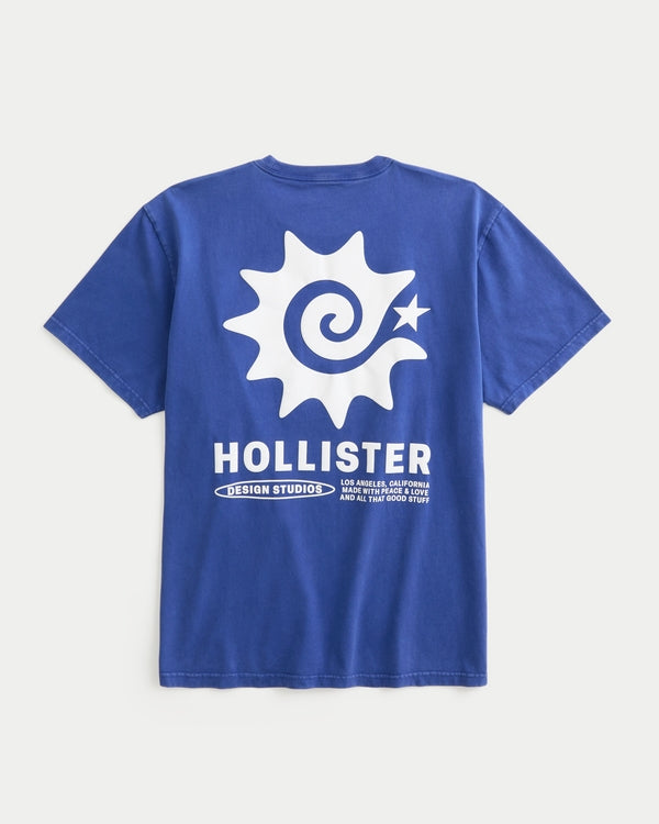 Hollister Boxy Heavyweight Logo Graphic Tee