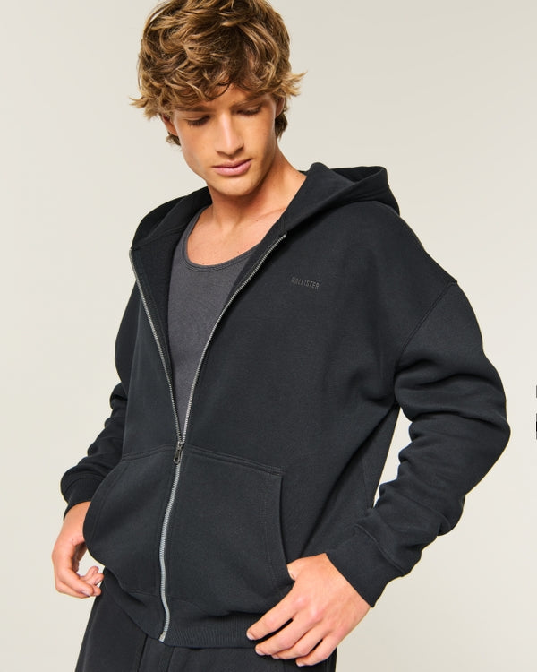 Hollister Boxy Zip-Up Hoodie