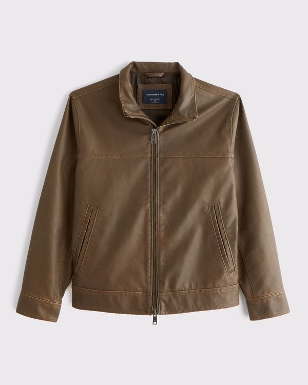 Abercrombie & Fitch Vegan Leather Zip Jacket