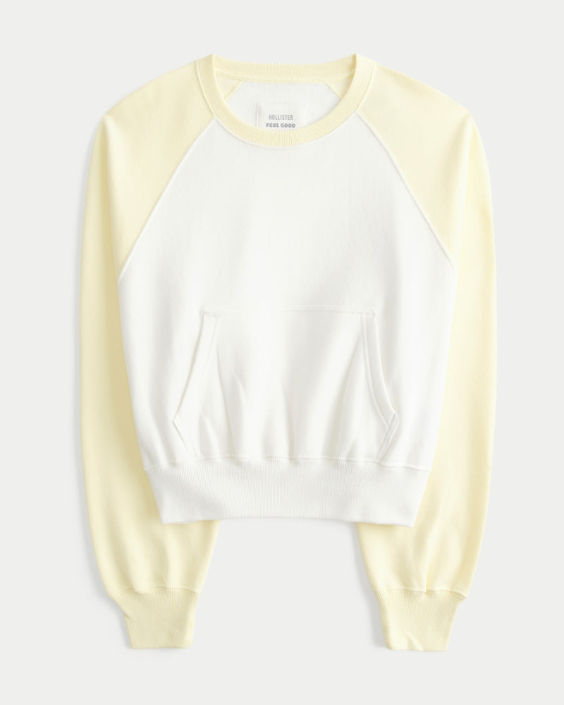 Hollister Cotton Collection Classic Raglan Crew Sweatshirt