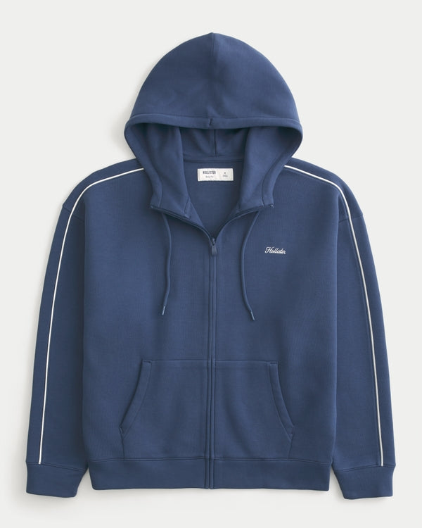 Hollister Boxy Everyday Cooling Zip-Up Snorkel Hoodie