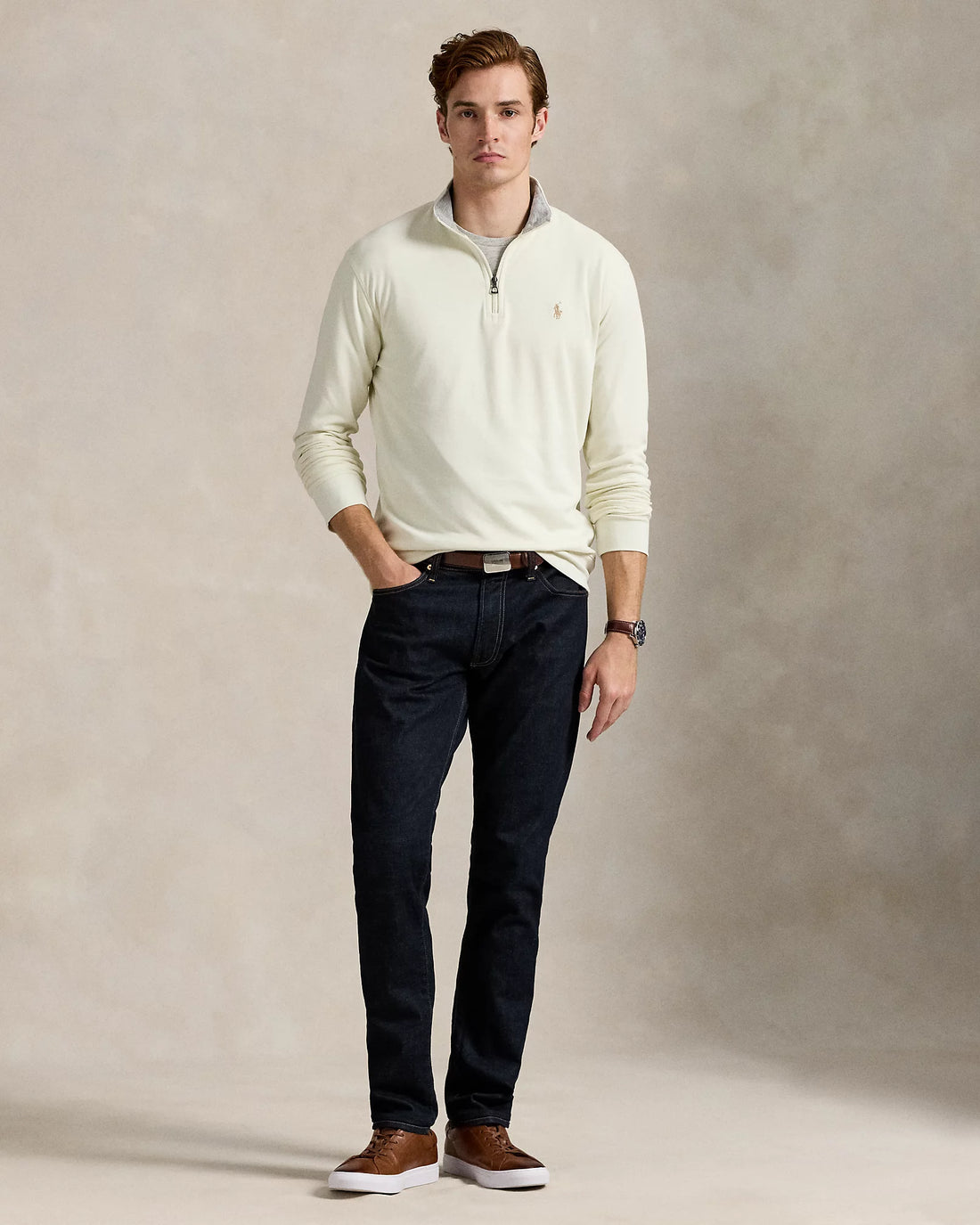 Ralph Lauren Luxury Jersey Quarter-Zip Pullover