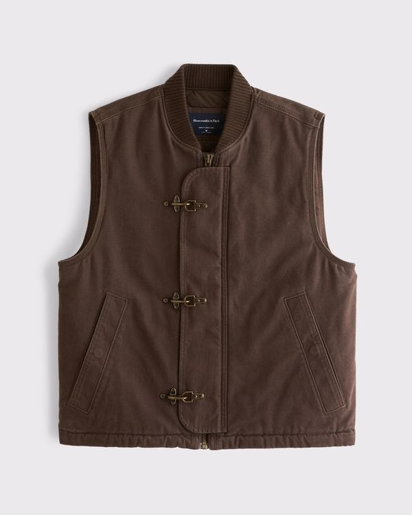 Abercrombie & Fitch 100% Cotton Fireman Clasp Workwear Vest
