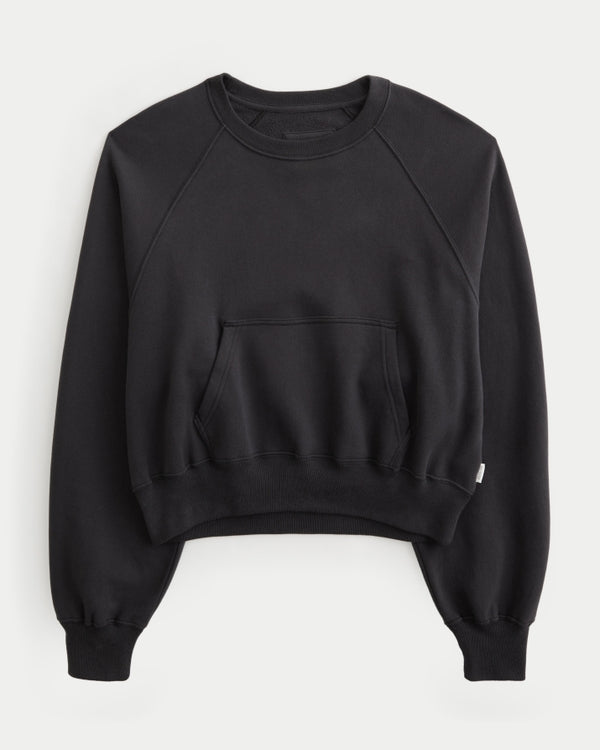 Hollister Cotton Collection Classic Raglan Crew Sweatshirt