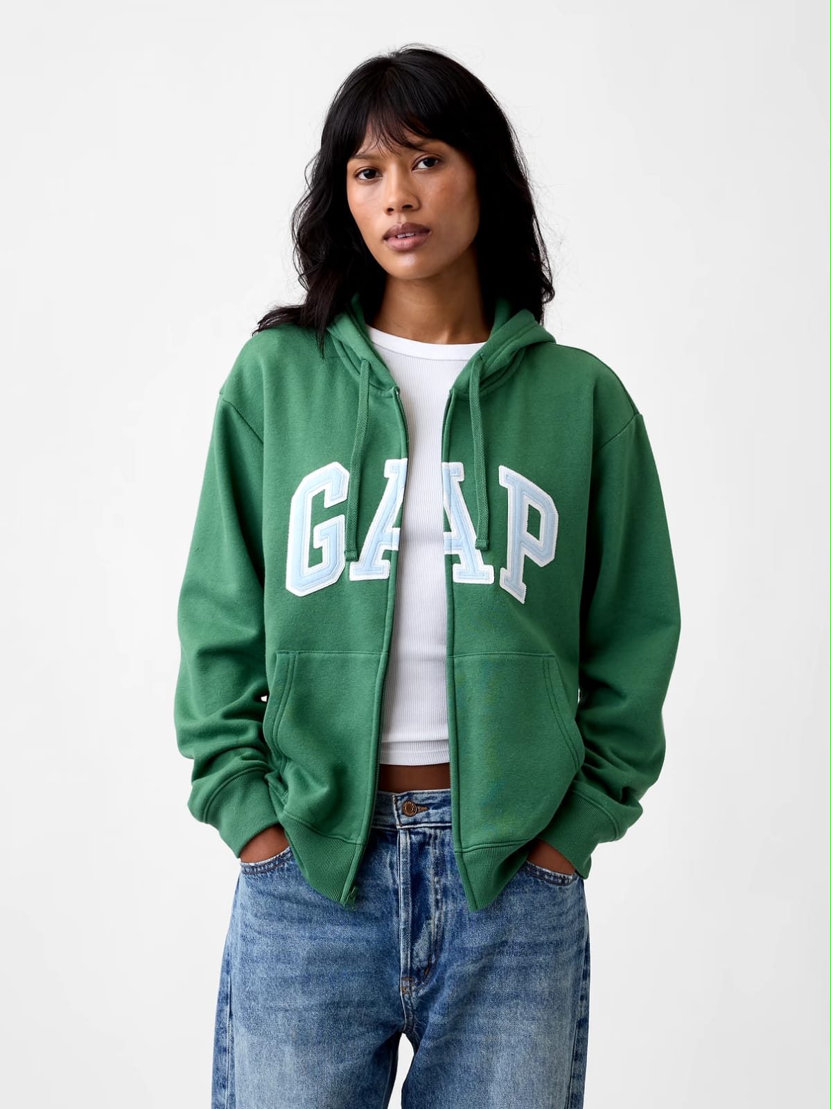 Relaxed Gap Logo Zip Hoodie