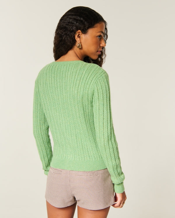 Hollister Textural Cable-Knit Cardigan