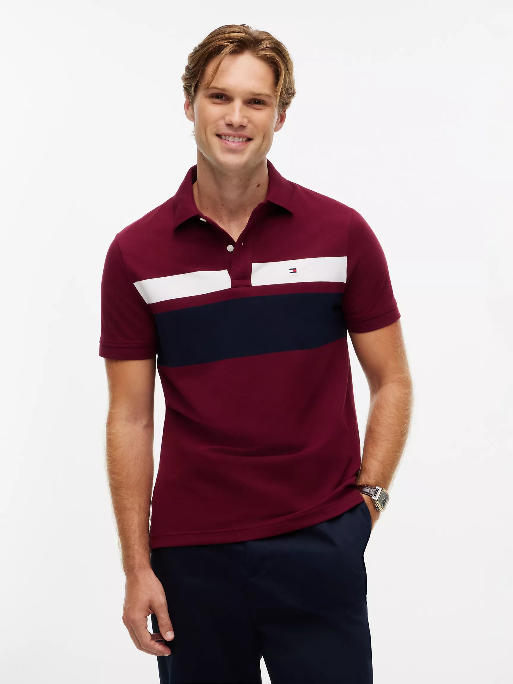 Tommy Hilfiger Regular Fit Block Stripe Polo