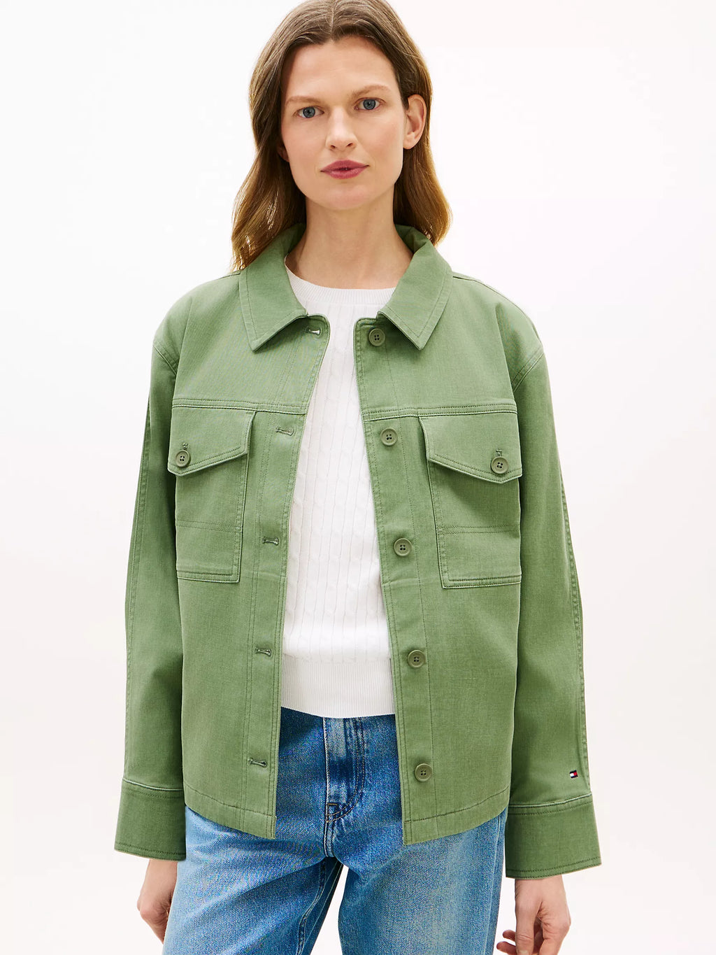 Tommy Hilfiger Oversized Twill Utility Shirt Jacket