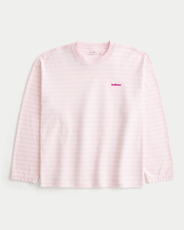 Hollister Boxy Heavyweight Long-Sleeve Crew T-Shirt