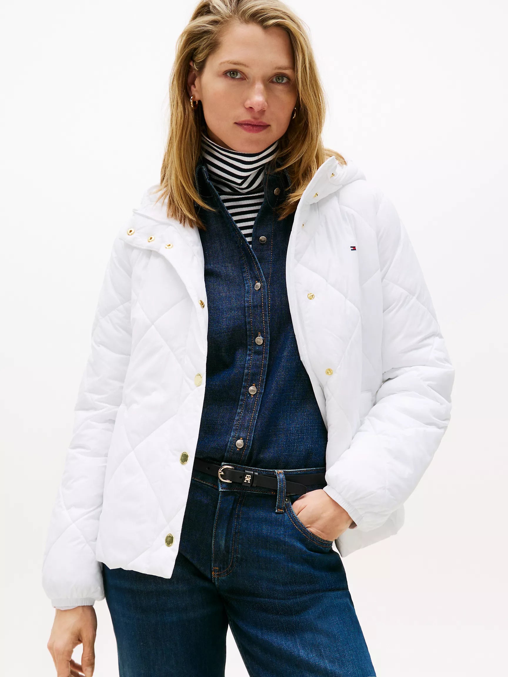 Tommy Hilfiger Lightweight Hooded Padded Quilted Jacket