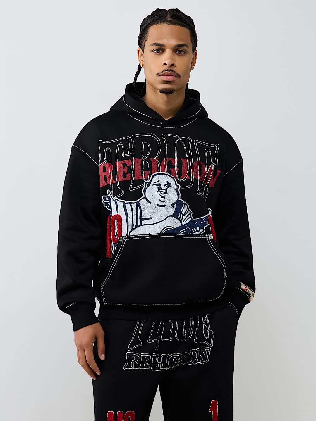 True Religion no. 1 logo big t hoodie